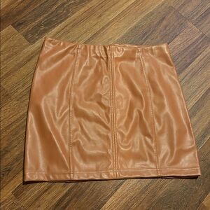 Shinestar Tan Mini Skirt
